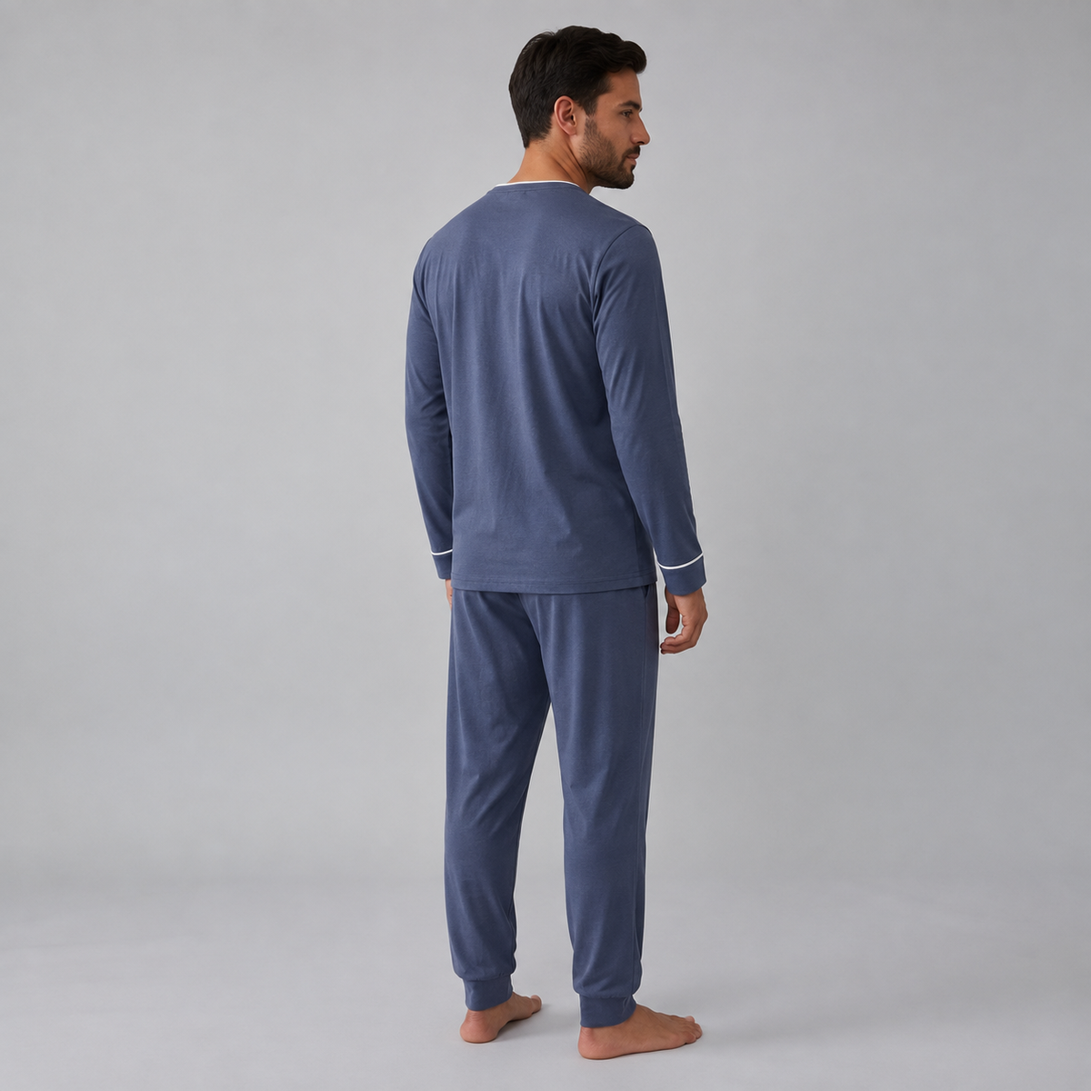 Ensemble de pyjama pour homme avec sweat-shirt et pantalon en maille extensible de bambou