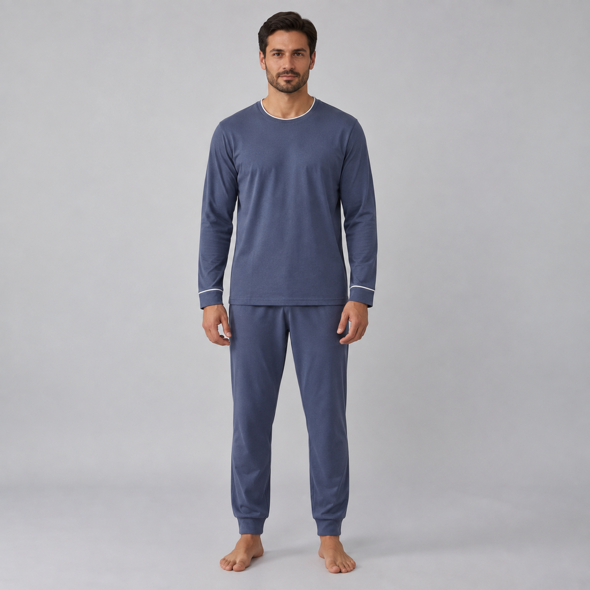 Ensemble de pyjama pour homme avec sweat-shirt et pantalon en maille extensible de bambou