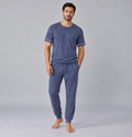 Ensemble pyjama homme t-shirt et pantalon en maille extensible de bambou