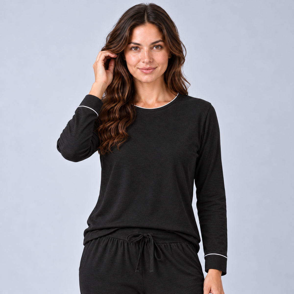 Sweat-shirt pour femme en maille extensible de bambou