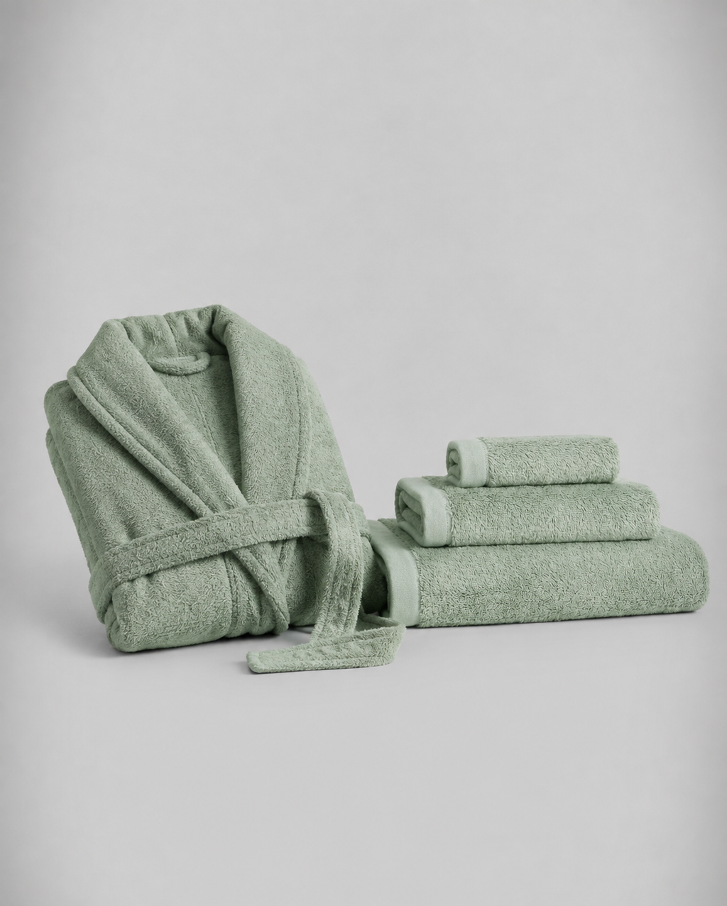 Peignoir en bambou + Ensemble de serviettes en bambou