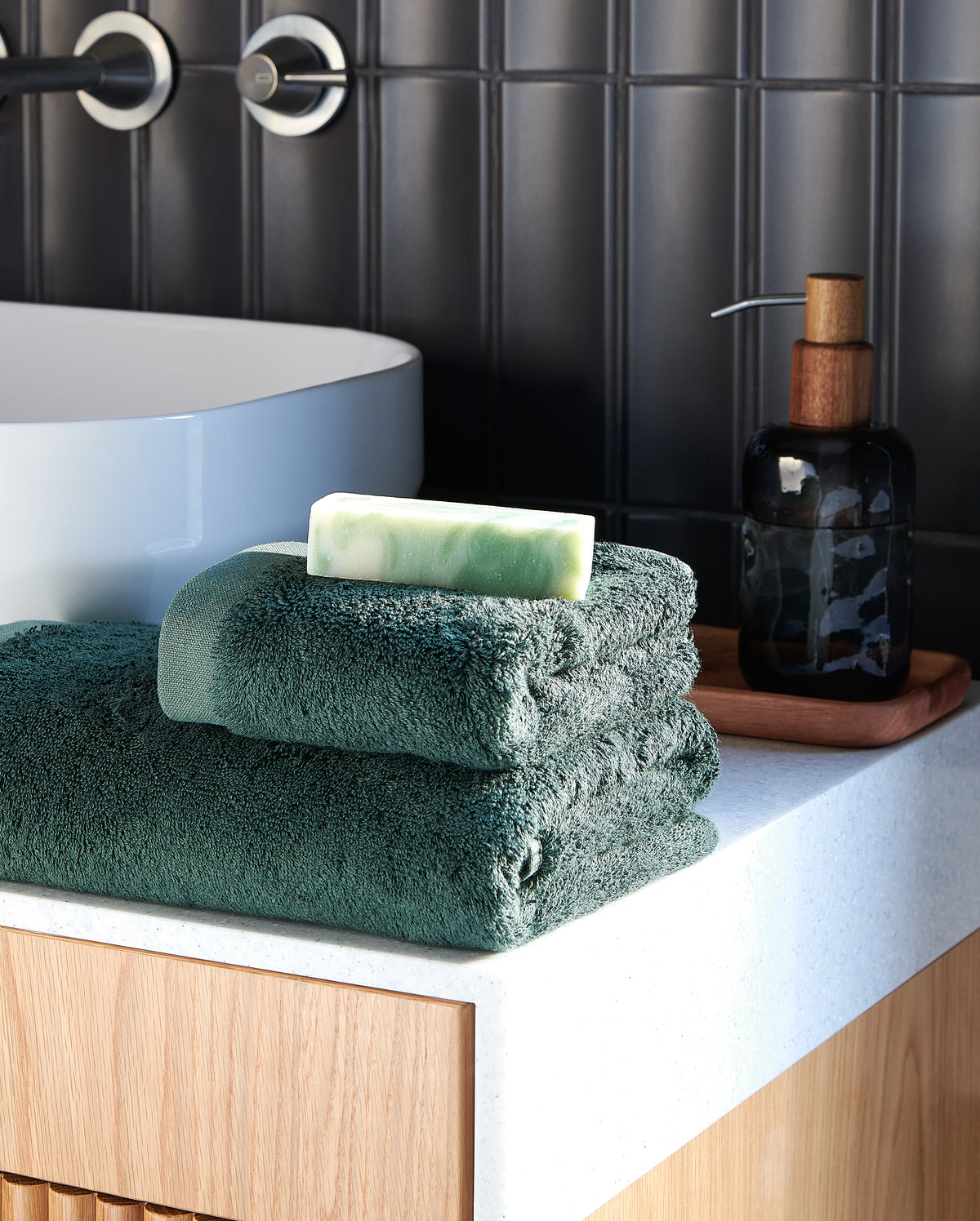 Serviette de bain en bambou blanky