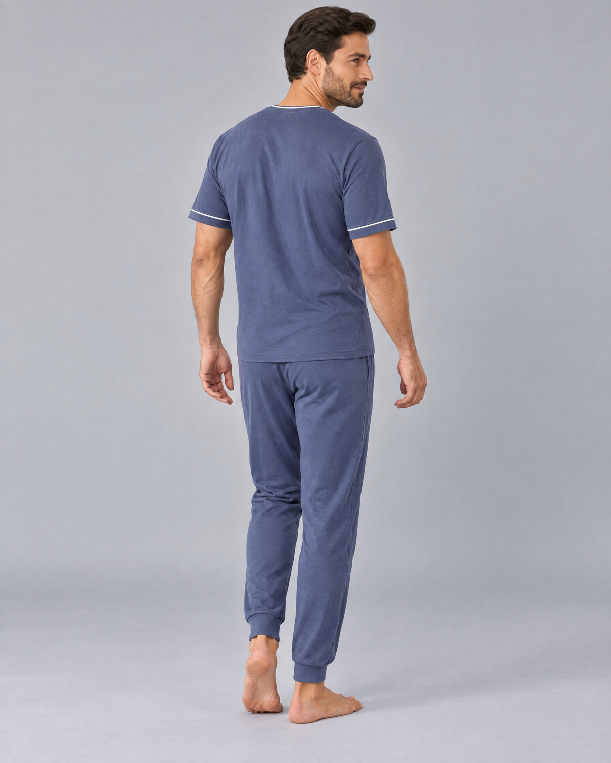 Ensemble pyjama homme t-shirt et pantalon en maille extensible de bambou