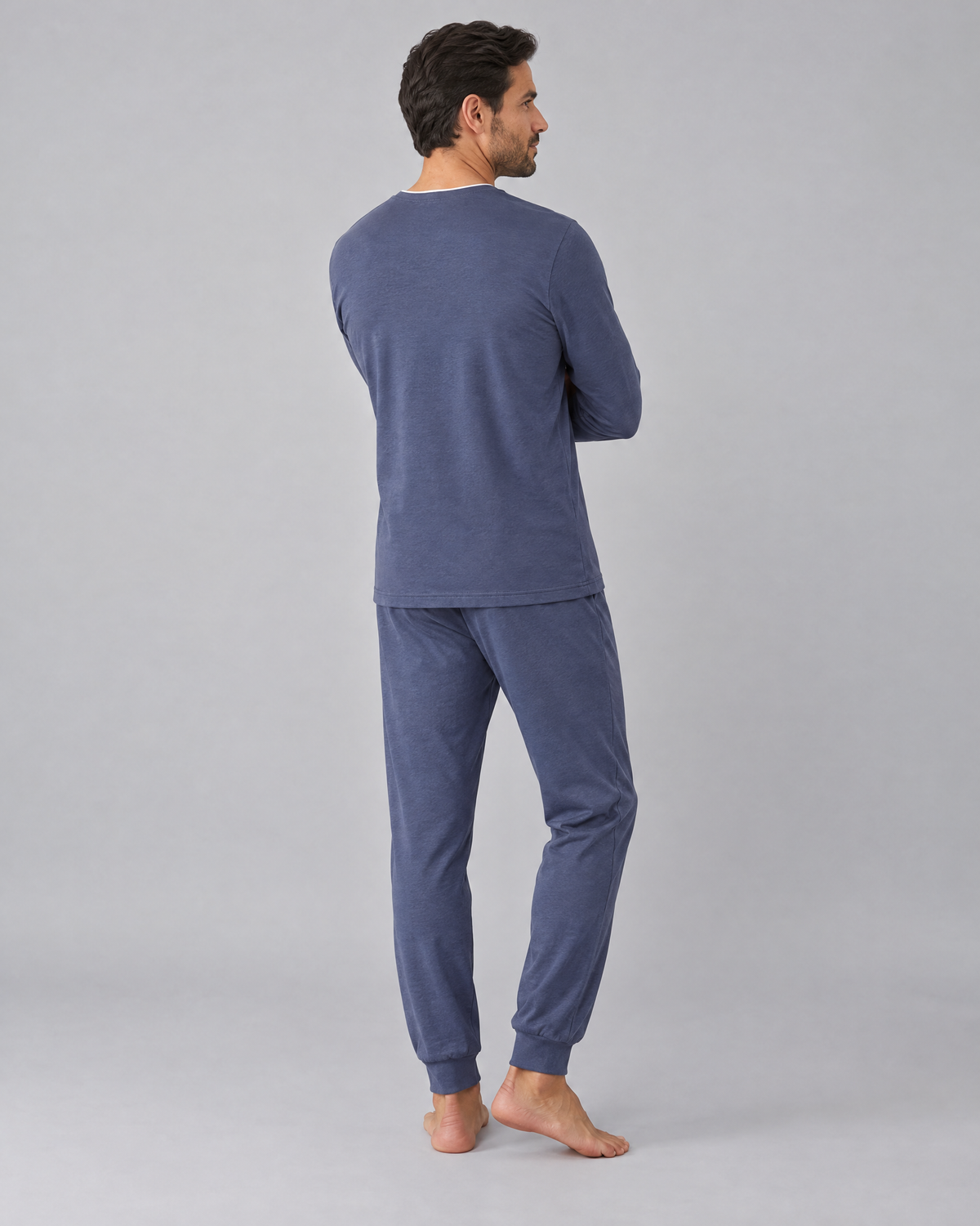 Ensemble de pyjama pour homme avec sweat-shirt et pantalon en maille extensible de bambou