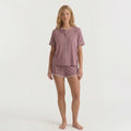 Ensemble pyjama femme en bambou maille stretch (haut et short)