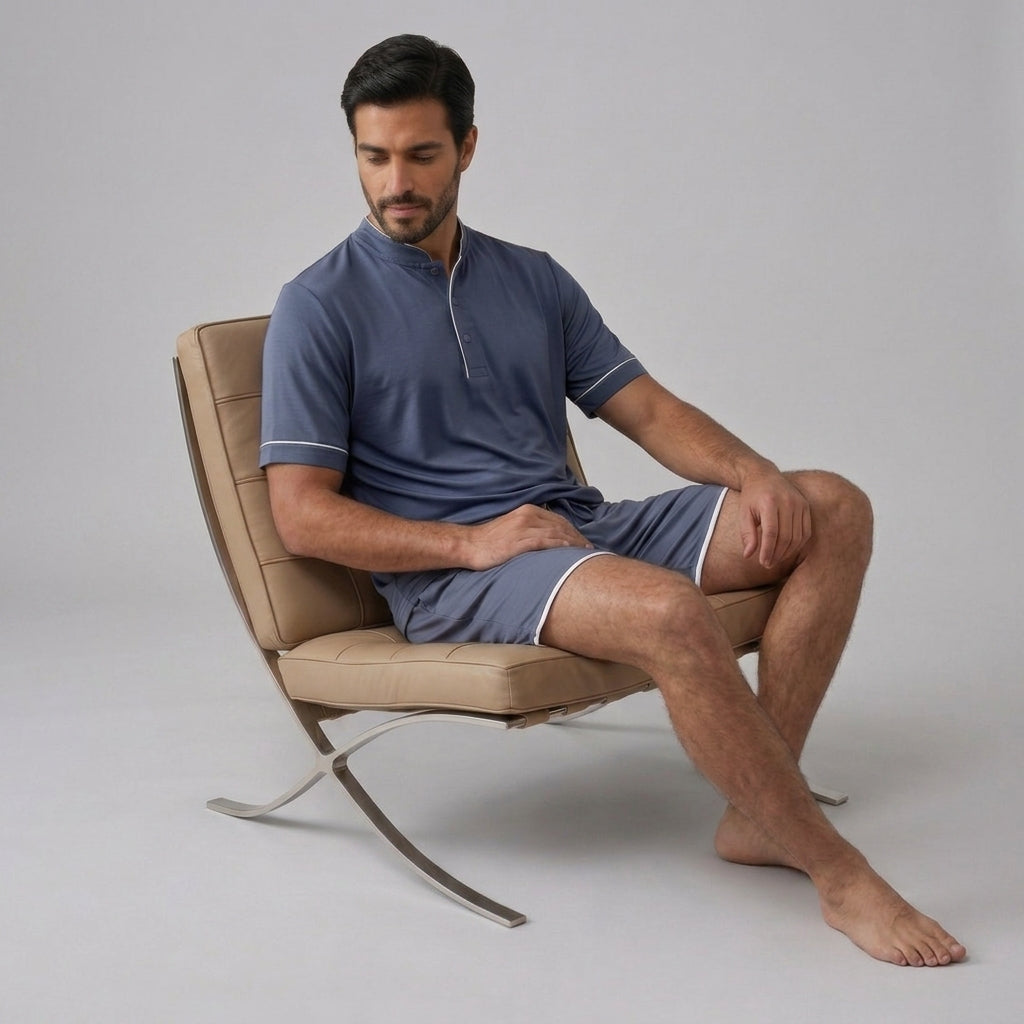 Ensemble pyjama homme en bambou maille stretch (t-shirt et short)