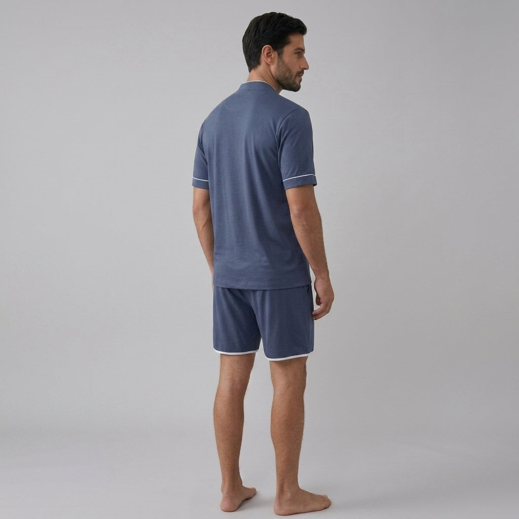 Ensemble pyjama homme en bambou maille stretch (t-shirt et short)